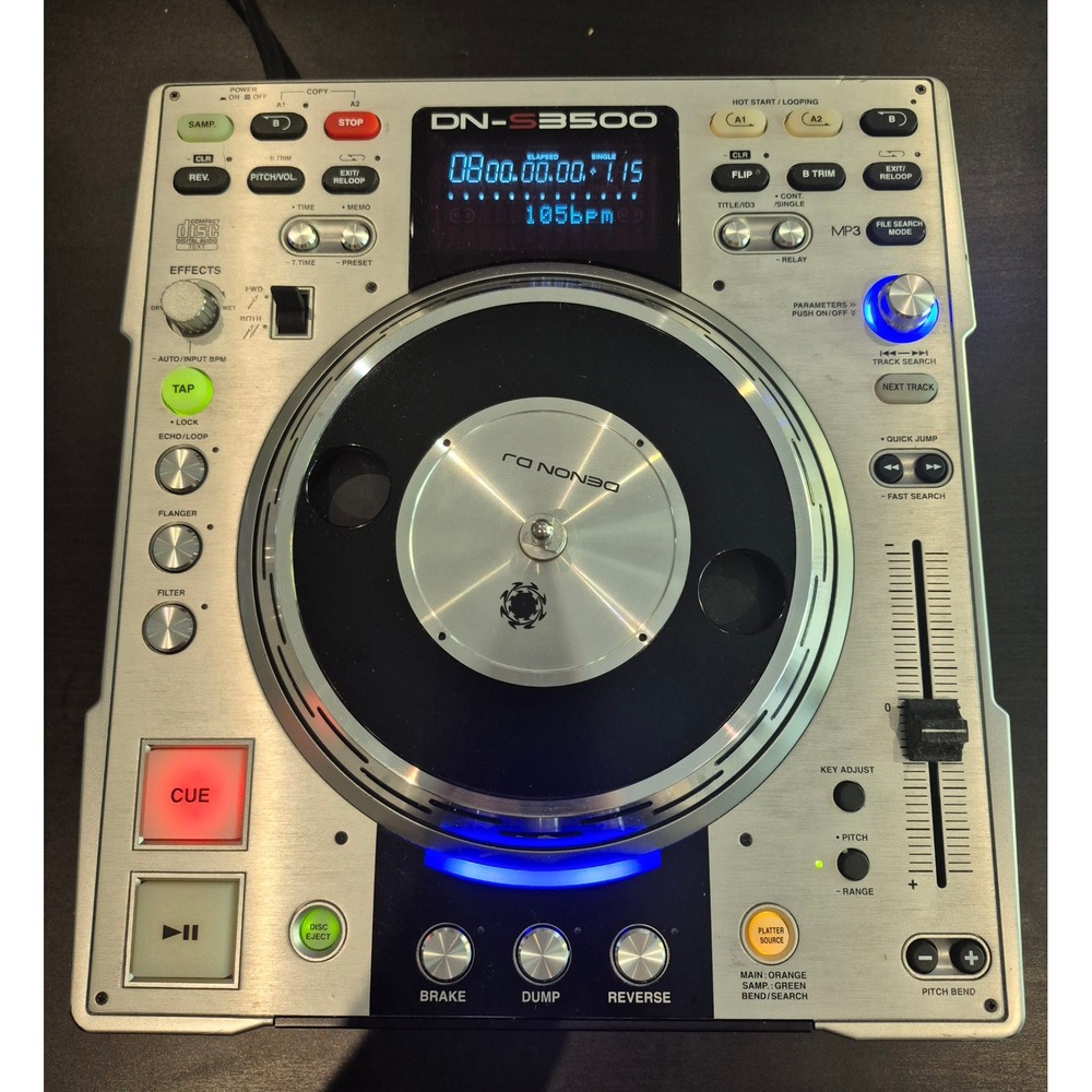 Denon DN-S3500 Professional Direct Drive CD MP3 DJ Player Turntable Silver